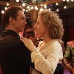 Dan Stevens dances closely with Maren Eggert in the film I'm Your Man