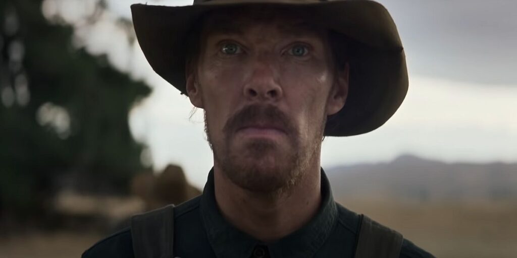 Benedict Cumberbatch looks angry in the western The Power of the Dog